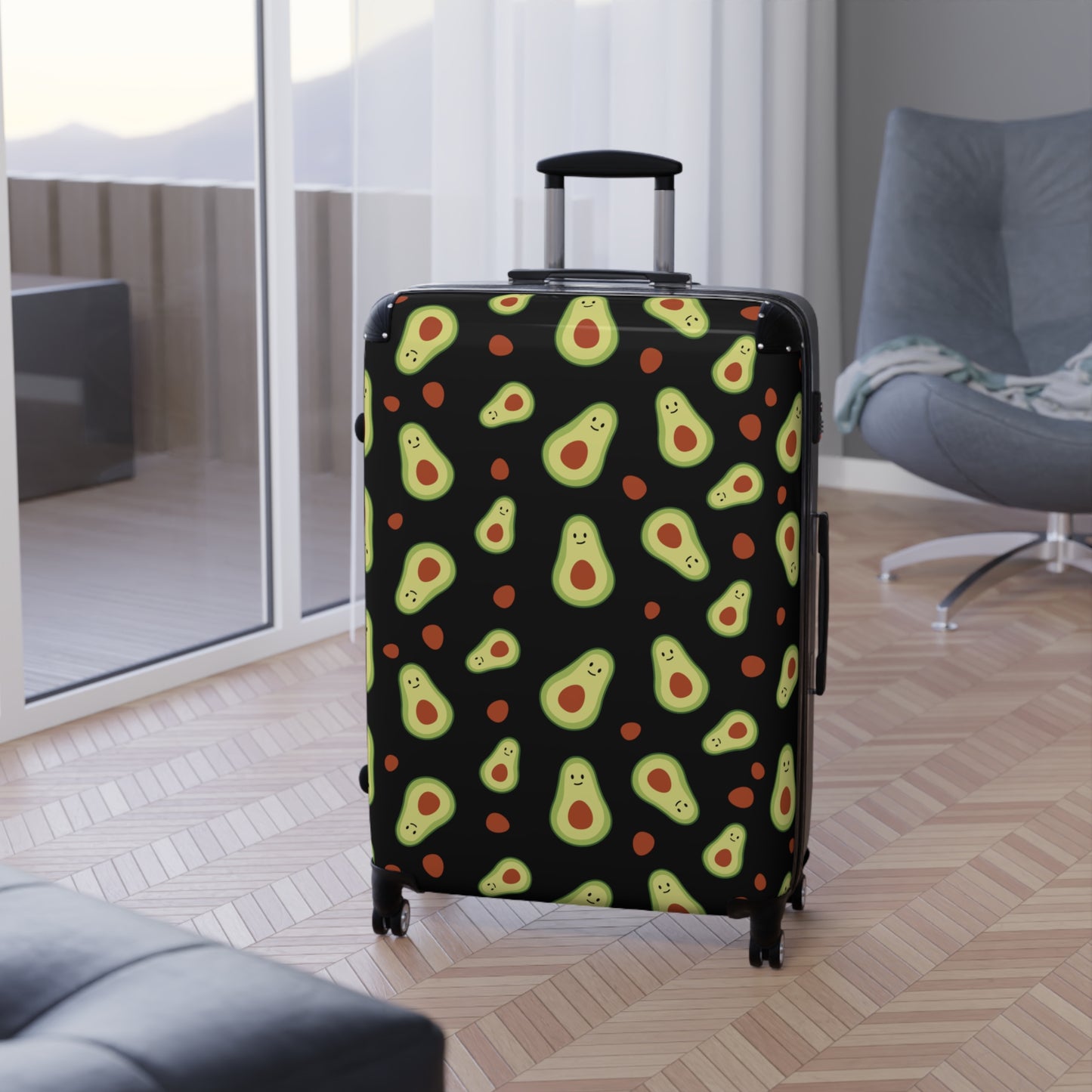 Reisekoffer Avocado groß/schwarz